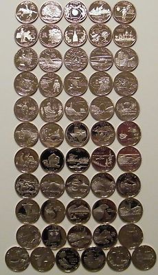 1999-2009 S -State Quarters Clad Proof - Complete 50 Coins  & DC Territories set