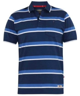 Polo Shirt À Rayures D555 À Manches Courtes Pour Hommes 611501 Marine 3XL-6XL - Photo 1/4