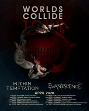 WITHIN TEMPTATION / EVANESCENCE "WORLDS COLLIDE TOUR 2020" EUROPE CONCERT POSTER
