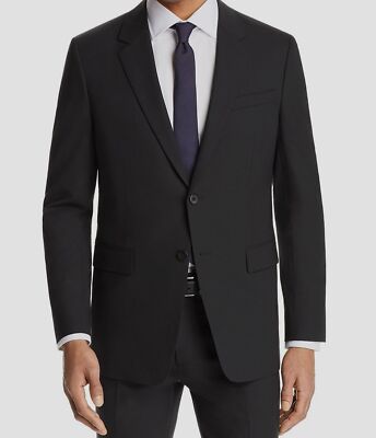 $545 Theory Men's 38R Slim Fit Black Solid Suit Wool Sport Coat Jacket  Blazer