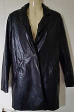 Women's Nasty Gal Black Faux Leather Mac Mackintosh Coat Small