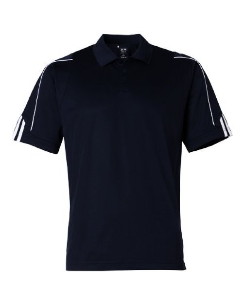 Adidas A76 Golf Uomo ClimaLite 3-Stripes Cuff Polo Sport -Nero Shirt. -Nero Sport / 183491 Adidas A76 Golf Uomo ClimaLite 3-Stripes Cuff Polo Sport -Nero Shirt. -Nero Sport / 183491