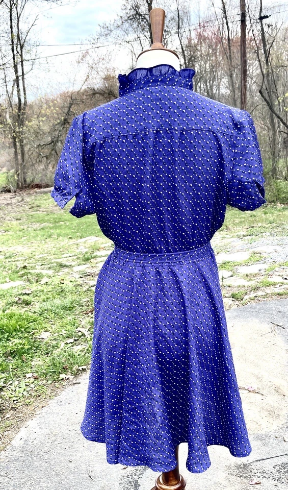 Vestido I Love H81 Feminino Azul Floral Fluxo Vintage Como Médio - Imagem 3 de 4