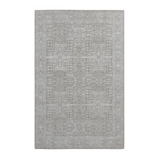 5'9" x 9' Gray Wool and Plant Based Silk Fine Jacquard Hand Loomed Rug R87003