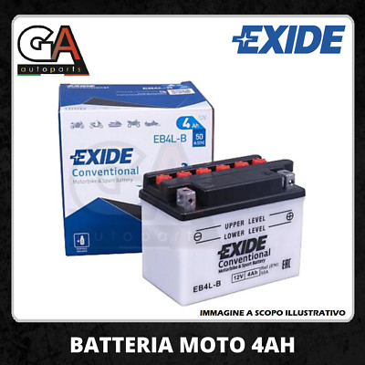 MOTORRAD BATTERIE SCOOTER QUAD 12V 4AH CCA-EN 50 A YB4L-B 120X70X95 EXIDE EB4L-B