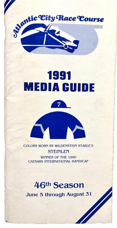 ATLANTIC CITY RACE COURSE 1991 MEDIA GUIDE Steinlen cover FREE SHIPPING
