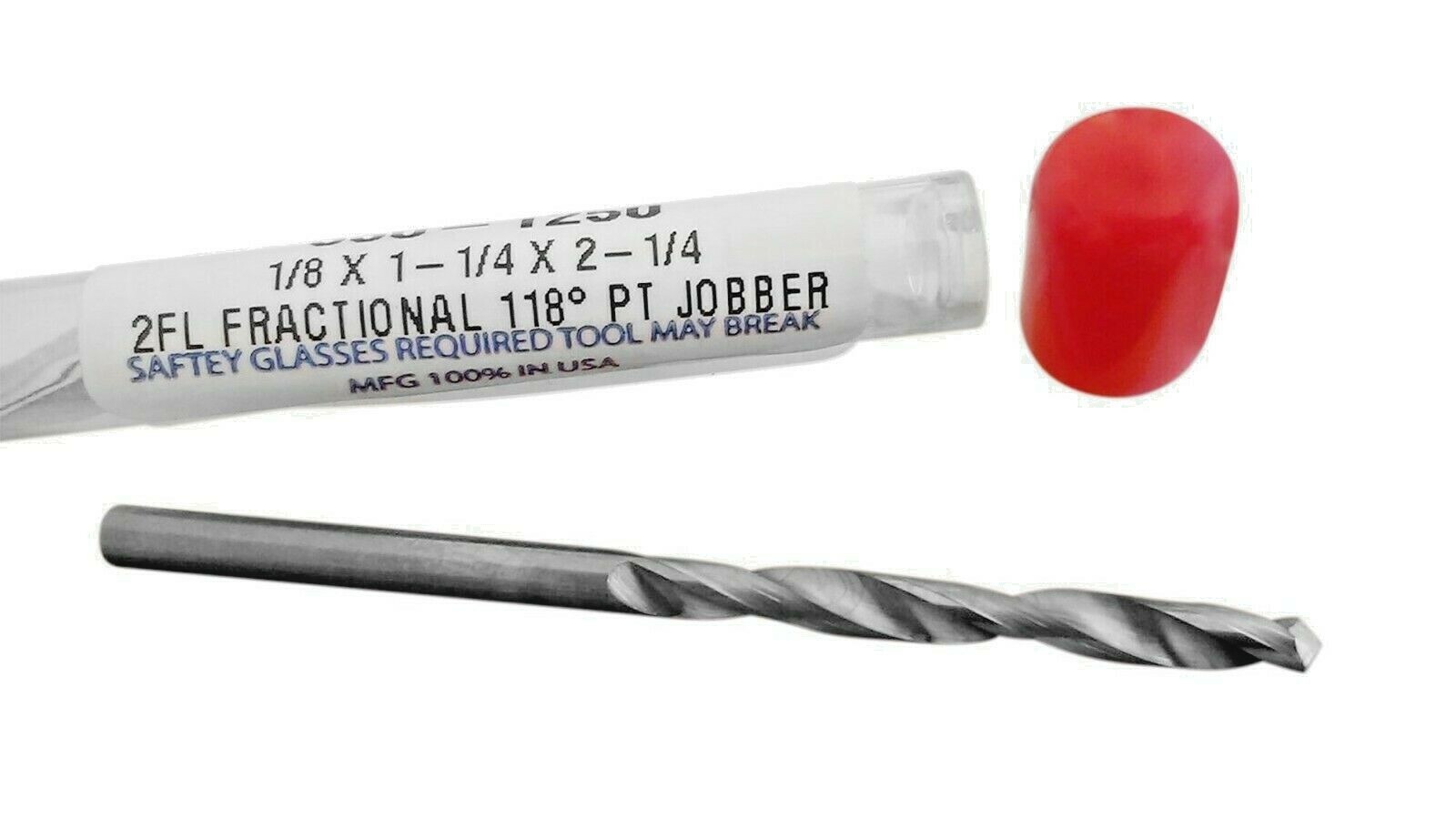 1/8" (.125") CARBIDE Jobber Drill  Made in USA 550-1250  FREE SHIPPING