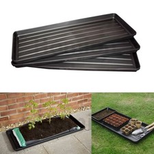 Grow Bag Tray Plastic Black Plant Watering Trays Growbag For Plant Pots Garden  