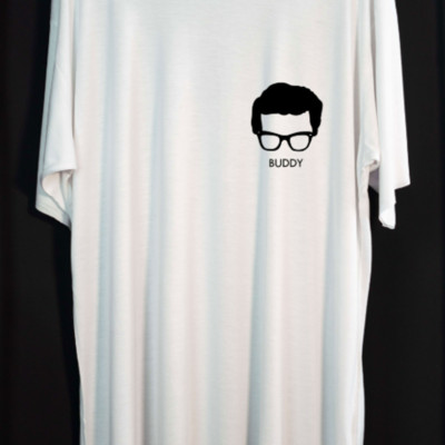 HOT NEW basic shirt Buddy Holly T-shirt white short sleeve All sizes XA711