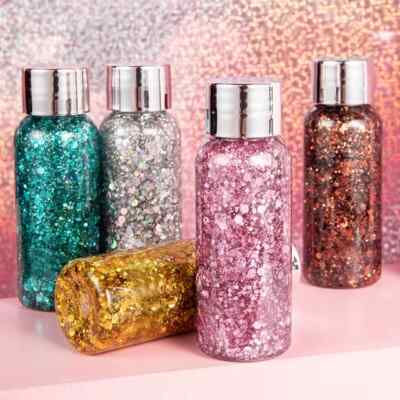Gesicht Körper Glitzer Gel, 5 Farben Meerjungfrau Pailletten Chunky Glitter Body Gel