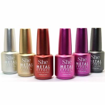 S.he Metal Effect Fast Dry Nail Polish, Choose Your Shade NEW