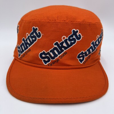 Vtg Sunkist Orange Soda Pop Pillbox Hat Painters By Crowd Cap