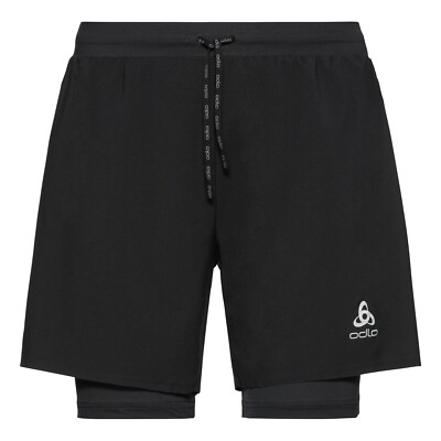 ODLO Herren X-Alp 6 Inch 2-in-1-Trailrunningshorts, Laufhose, Sporthose, Shorts