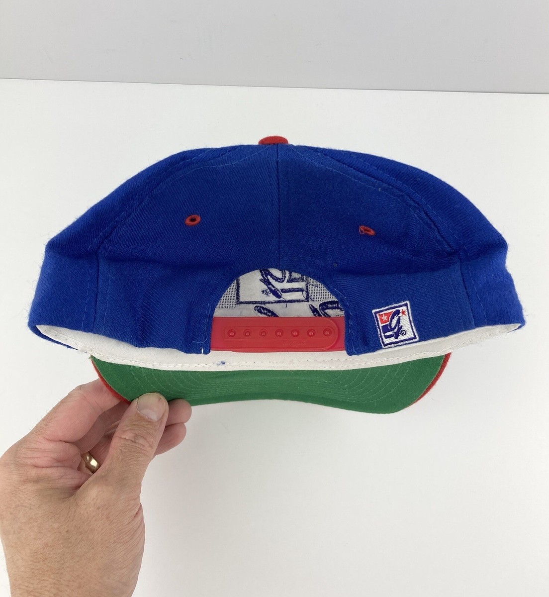 NWT Vtg 90s The Game Brand Embroidered Snapback Hat Cap Blue Red