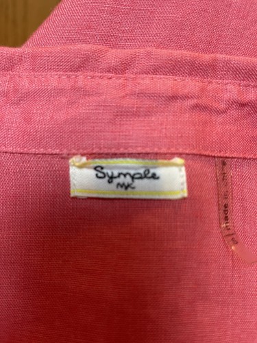 Symple NYC 100% Leinen Knopfleiste Top Tunika Damen Small S Koralle Rosa TOP! - Bild 3 von 9