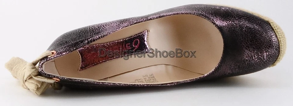 $110 BOUTIQUE 9 MARCELLO Rosa Claro Púrpura Diseñador Plataforma Envolvente Cuña 6.5 Foto 4 de 4