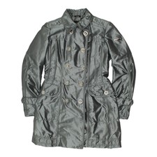 Peuterey Womens Grey Polyester Quilted Double Breasted Jacket | Vintage Designer