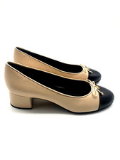 AUTHENTIC Tory Burch Bicolor Cap-Toe Ballerina Pumps Size 8 US