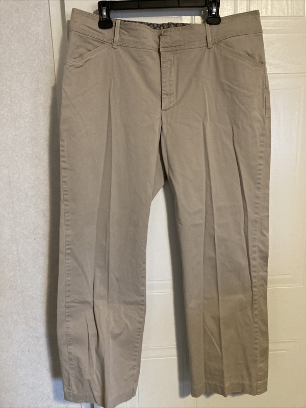 LEE Natural Pants Women’s Size 18 Just Below Waist Tan Straight High Rise 38x30