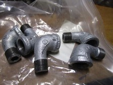 3/8" 90  150 lb Galvanized Malleable Iron Street Pipe Elbow QTY 5