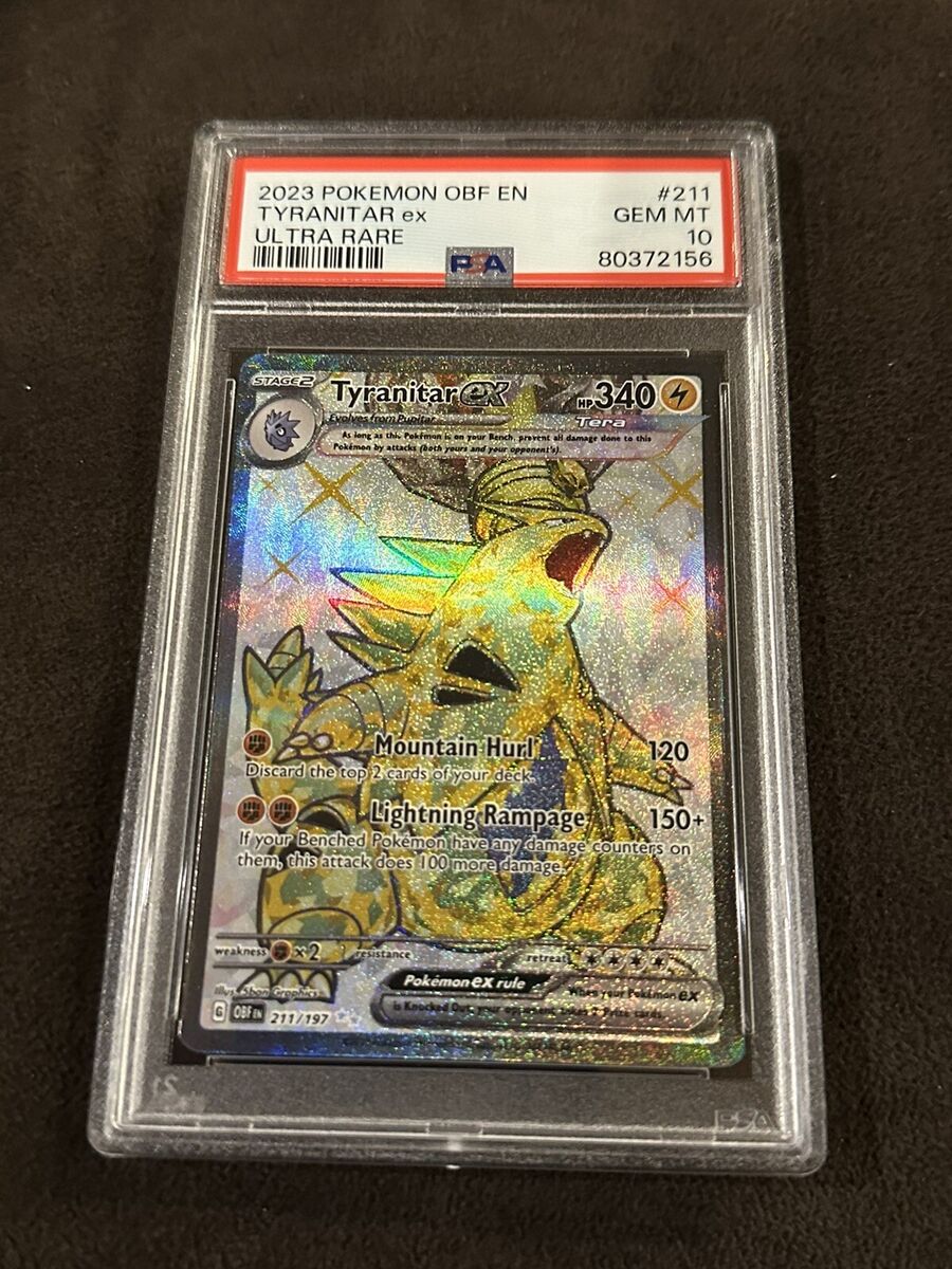 PSA 10 2023 Pokemon Obsidian Flames Tyranitar EX Ultra Rare PSA 10 2023 Pokemon Obsidian Flames Tyranitar EX Ultra Rare