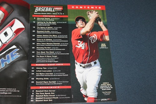 Baseball Digest Sept/Oct 2013 Matt Harvey Bryce Harper Kirk Gibson Craig Kimbrel - Bild 2 von 2