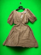 And Now This Keyhole Mini Dress Women Plus size 1X Camel brown Cutout Sides M096