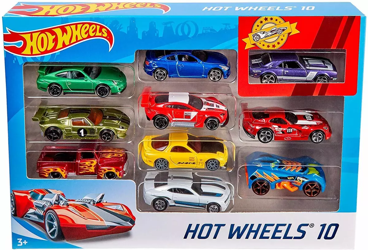 Hot wheels - coffret de 5 véhicules - petites voitures - 3 ans et