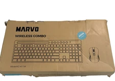 Wireless Keyboard and Mouse Combo, MARVO 2.4G Ergonomic w/ Phone/Tablet Holder