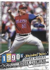 2020 Topps Series 1 Baseball Decades' Best Roger Clemens Blue Jays