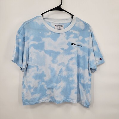 Champion Tie Dye Embroidered Crop Top Shortsleeve Cotton