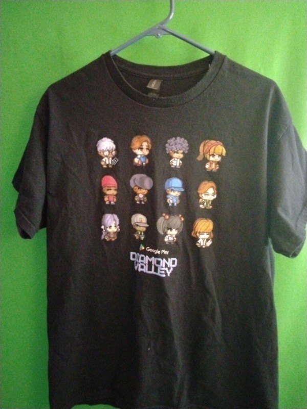 Google Play Unisex Adults Large Diamond Valley T-shirt Black