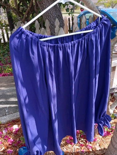 Purple Peasant Boho Hippie Renaissance Pirate Ethnic Top Long Sleeve Sz L/XL - Picture 6 of 6