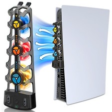 Cooling Fan for Playstation 5, Adjustable Heat Sink and Rgb Light 2.0 USB HUB