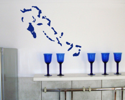 Samunshi Bahamas Wandtattoo Insel  25 Farben 5 Größen