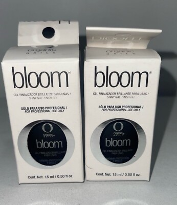 2 new organic nails bloom shiny nail finish gel , slightly damaged box
