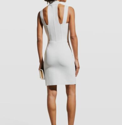 $751 Chiara Boni La Petite Robe Women's White Cutout Bodycon Dress Size 46  | eBay