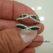 2CT Lab Created Round Cut Diamond Wedding Band Ring Enhancer 925 Sterling Silver