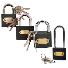 Cast Iron Padlock Small Large Outdoor Safety Security Short Long Shackle Lock