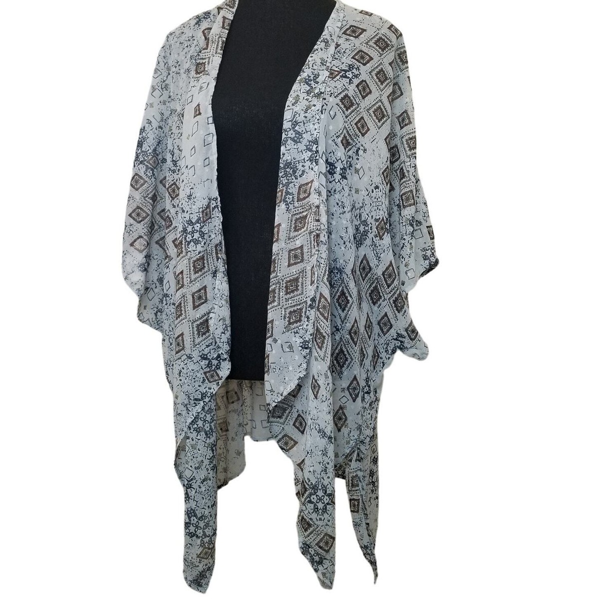 Maurices Women's Kimono Open Cardigan Cover up Blues, Brown - Main Image