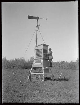 West of Berlin NY Weather station in West of Berlin Maintained - 1928 Old Photo