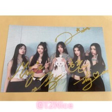 NEW JEANS newjeans Group Autographed Hand Signed Photo K-POP Collection 4*6 A #N