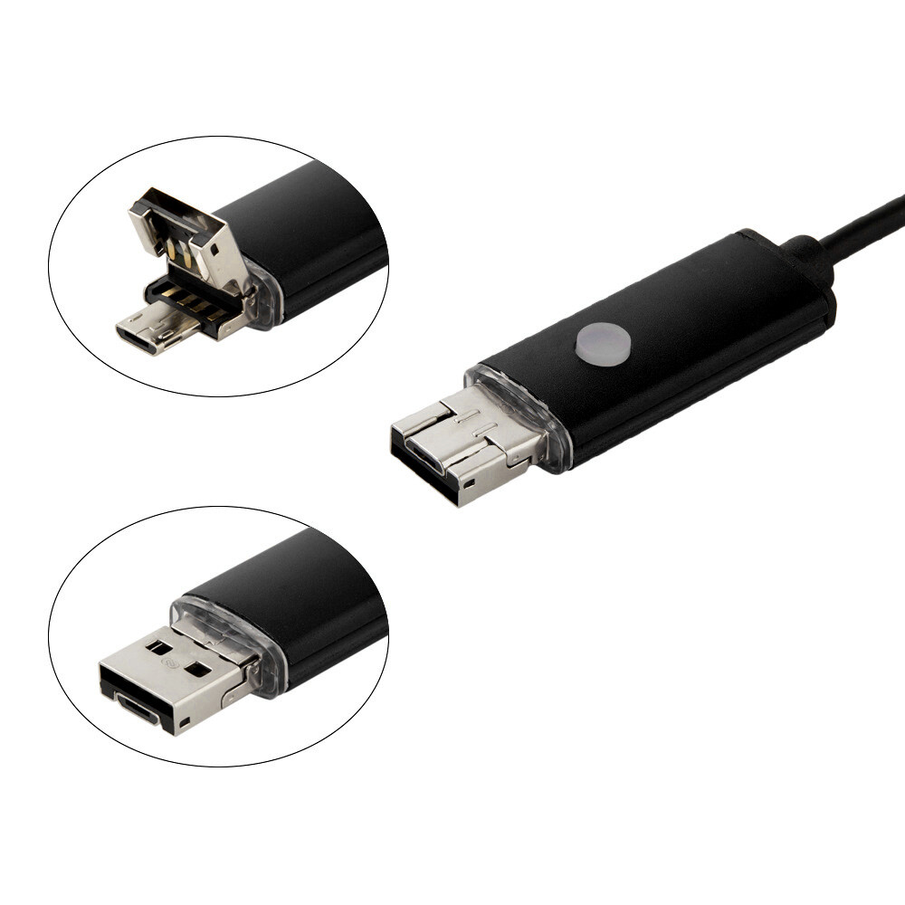 Endoscope USB 7mm HD Pour Android Et PC - 6 LED, Waterproof IP67, 0.3-1.3 Mégapixels, Neuf