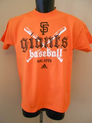 NEW San Francisco SF Giants YOUTH Size M Medium (10/12) Adidas Orange Shirt
