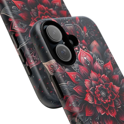 Red Mandala Lotus Floral - Phone Ink Cover Case for iPhone, Galaxy, Pixel - 第 19/281 張圖片