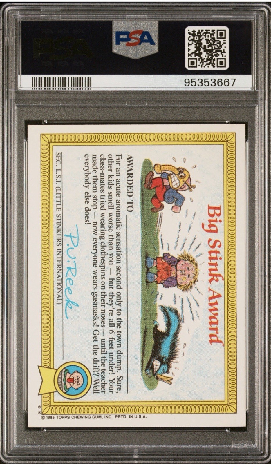 1985 Garbage Pail Kids Ashcan Andy 13a GLOSSY PSA 8 OS1 GPK Series 1 R2D2 Pop 64 view 2