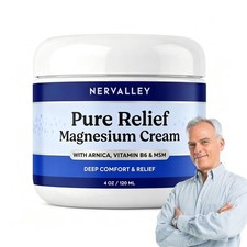 Pure Relief Magnesium Cream - Dead Sea Magnesium Lotion With MSM & Arnica