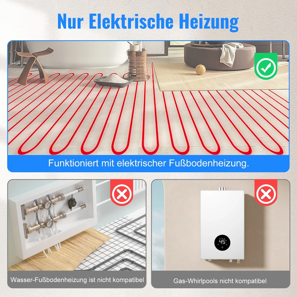 Thermostat-WiFi Digital LCD WLAN Touch Display Raumthermostat Fußbodenheizung DE - Bild 2 von 4