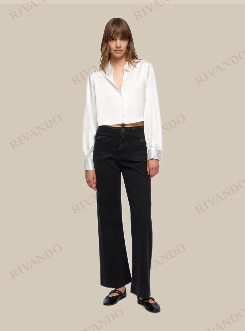Jeans con tasche applicate wide leg