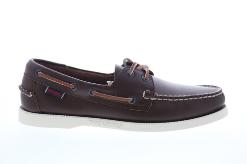 Sebago Docksides Portland Waxed Mens Brown Narrow Loafers Boat Shoes